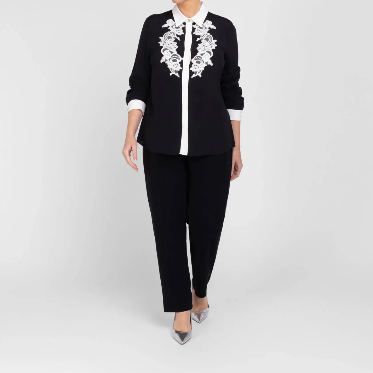 Clearance Piero Moretti Applique Shirt Black