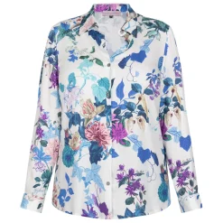 Fashion Piero Moretti Floral and Leaf Printed Shirt White