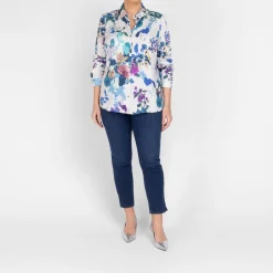 Fashion Piero Moretti Floral and Leaf Printed Shirt White