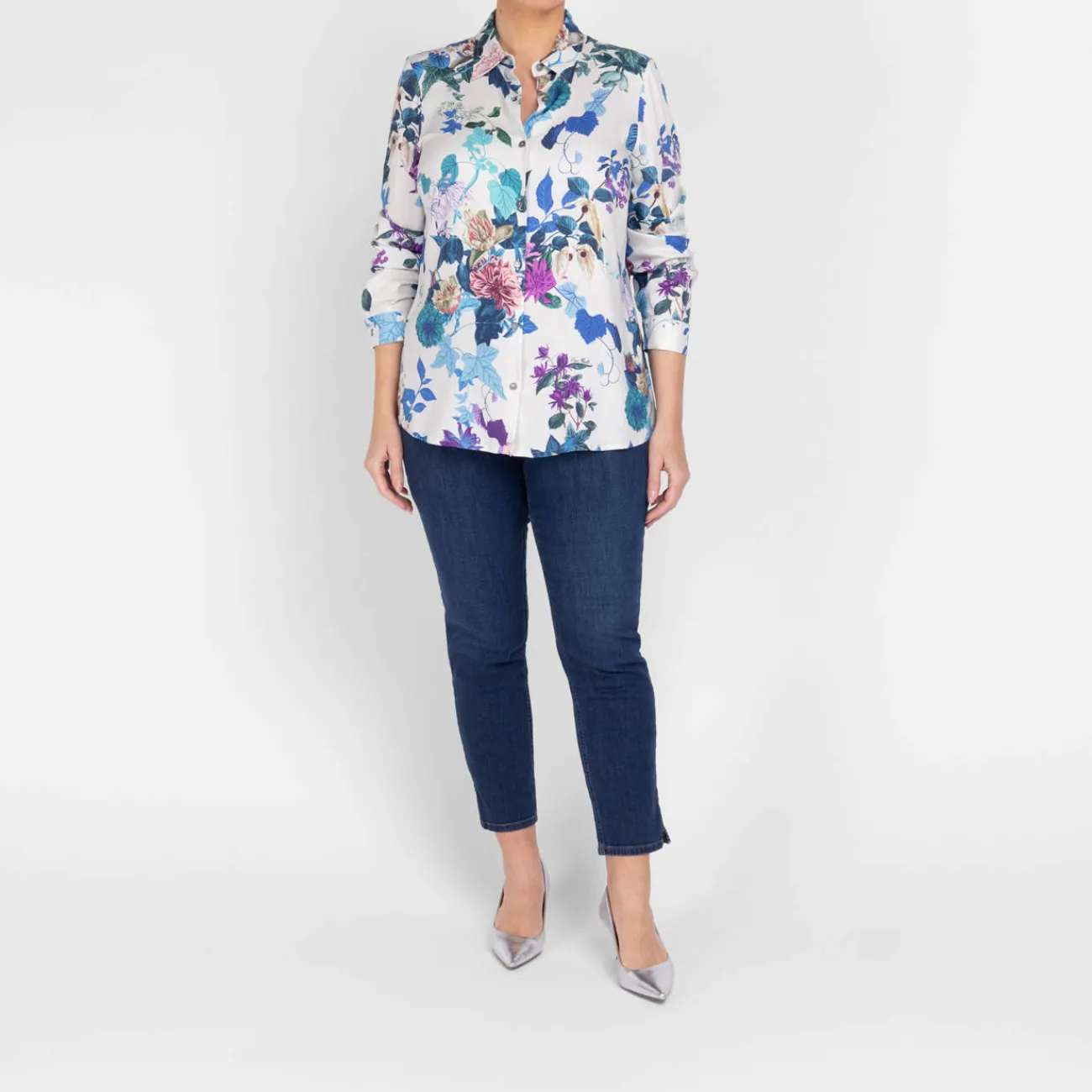 Fashion Piero Moretti Floral and Leaf Printed Shirt White