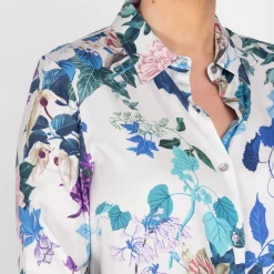 Fashion Piero Moretti Floral and Leaf Printed Shirt White