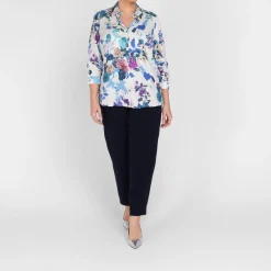 Fashion Piero Moretti Floral and Leaf Printed Shirt White