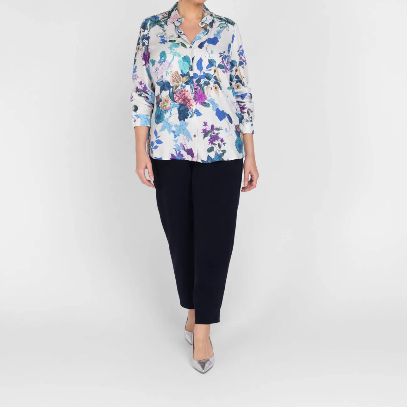 Fashion Piero Moretti Floral and Leaf Printed Shirt White