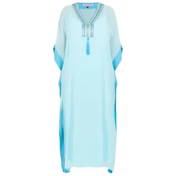 Outlet Piero Moretti Kaftan Embellished Dress Blue