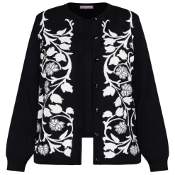 Discount Piero Moretti Knitted Intarsia Twinset Black and White