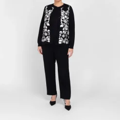 Discount Piero Moretti Knitted Intarsia Twinset Black and White