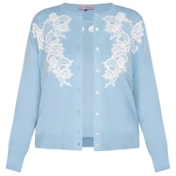 Clearance Piero Moretti Merino Applique Twinset Pale Blue