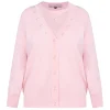 Fashion Piero Moretti Merino Pearl Embellished Cardigan Twinset Pale Pink