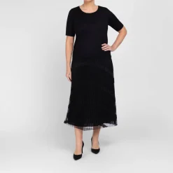 Discount Piero Moretti Mesh Pleated Skirt Black
