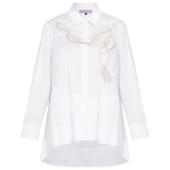Fashion Piero Moretti Rope Embroidery Shirt White