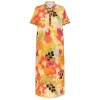 New Piero Moretti Tropical Print Jersey Dress