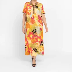 New Piero Moretti Tropical Print Jersey Dress