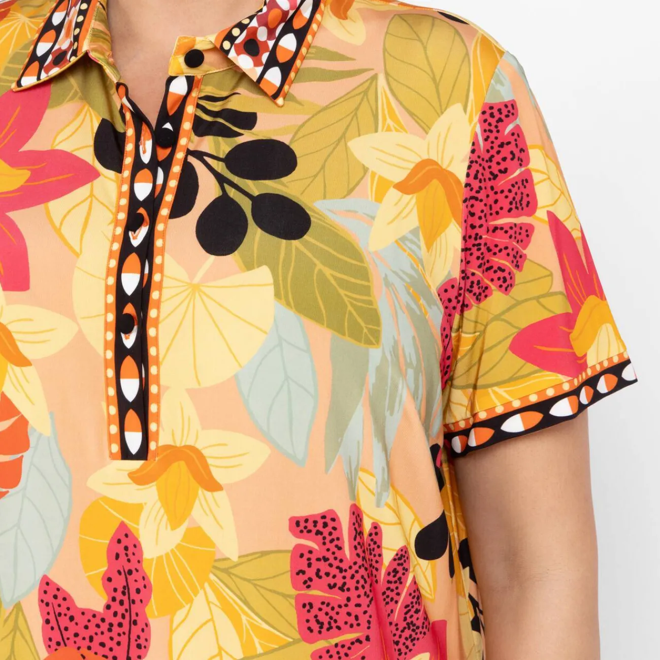 New Piero Moretti Tropical Print Jersey Dress