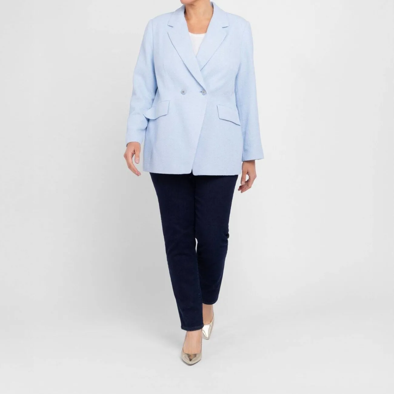 Sale Rof Amo Rofa Double Breasted Jacket Pale Blue