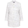 Clearance Rof Amo Rofa Long Embroidered Linen Jacket Cream