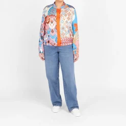 Clearance Rof Amo RoFa Patchwork Satin Bomber Jacket