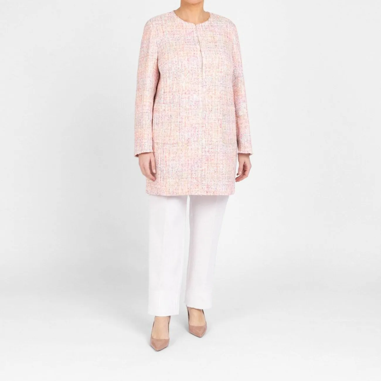 Discount Rof Amo RoFa Tweed Long Jacket Multi-Colour