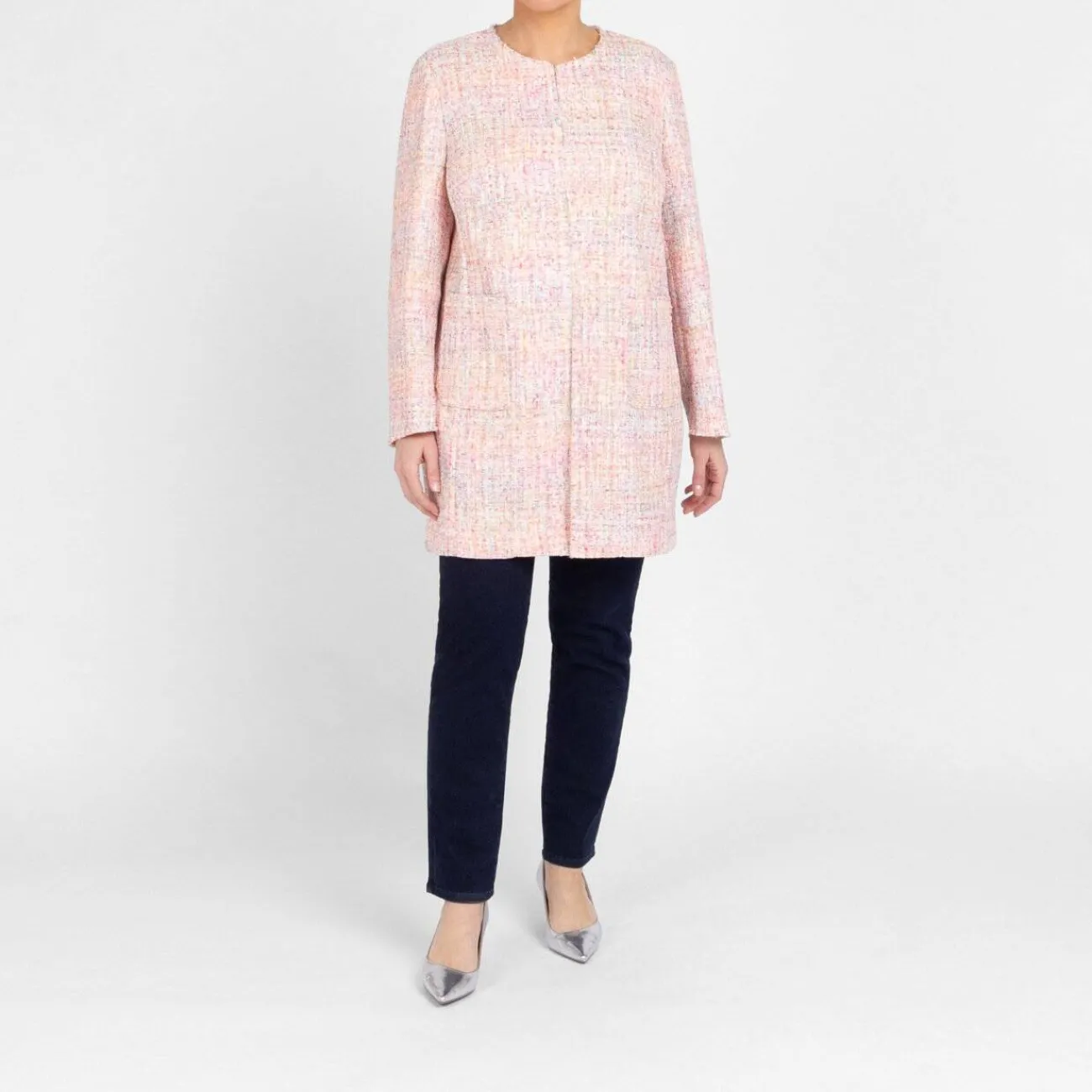 Discount Rof Amo RoFa Tweed Long Jacket Multi-Colour