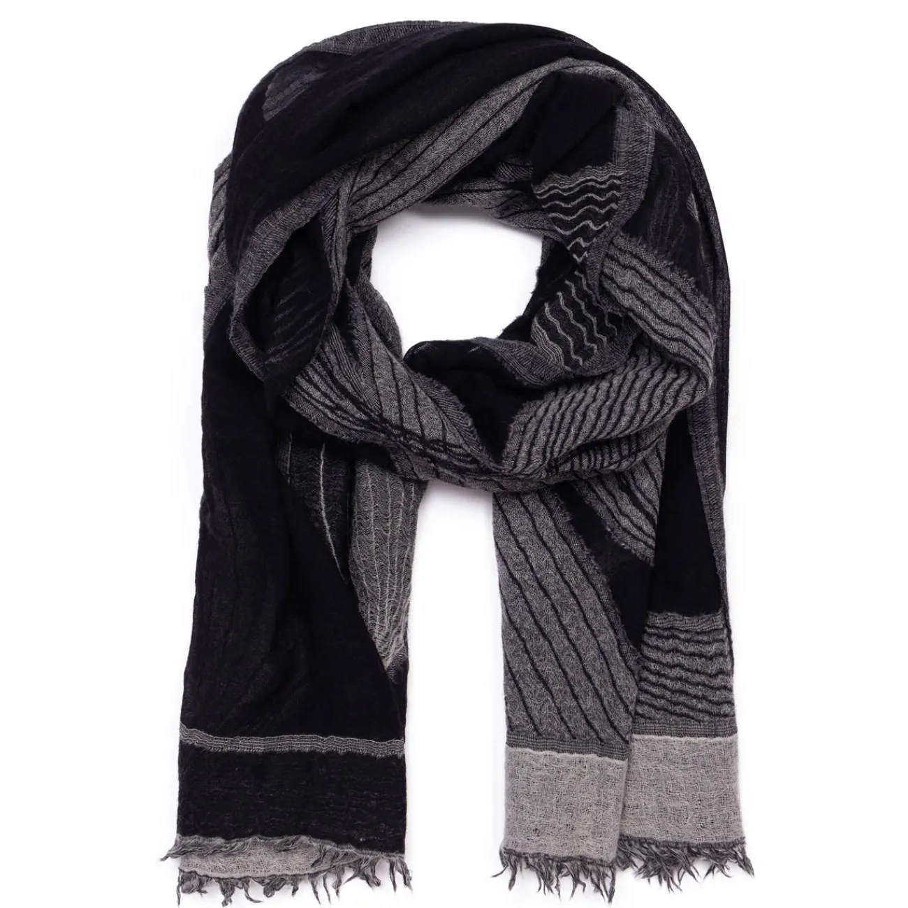 Online Salto Woven Merino Wool Scarf Black