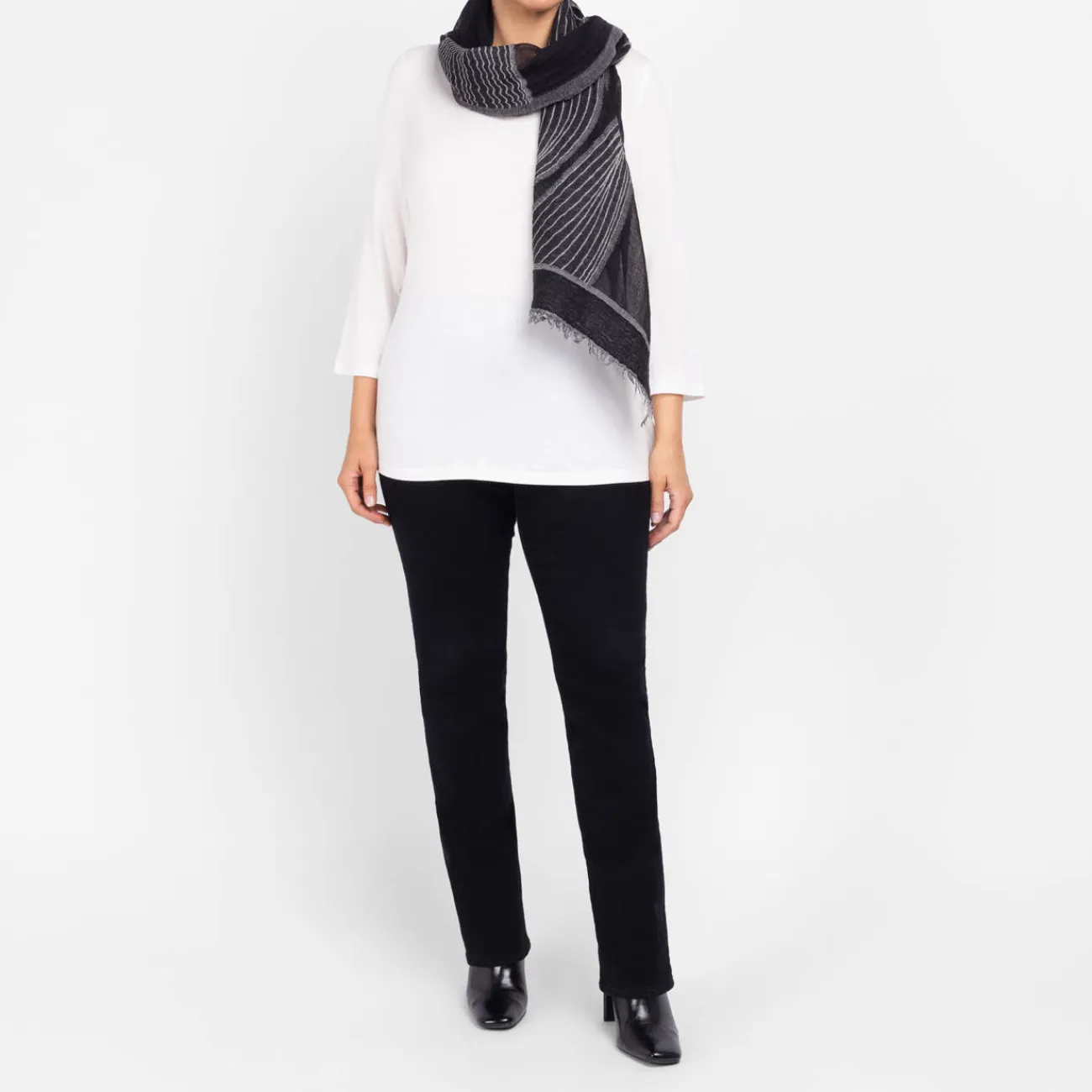 Online Salto Woven Merino Wool Scarf Black