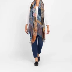 Clearance Salto Woven Patchwork Merino Wool Scarf Multi-Colour
