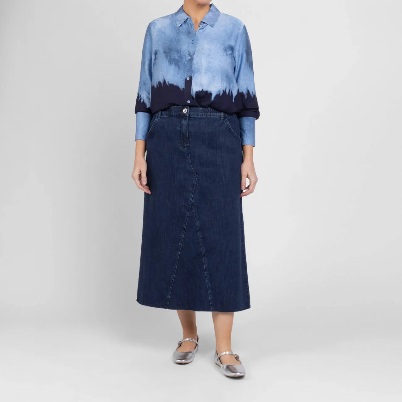 Hot Samoon By Gerry Weber Samoon Denim Midi Skirt