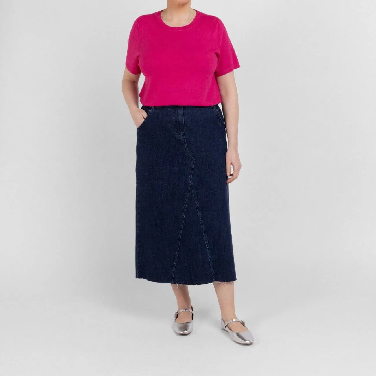 Hot Samoon By Gerry Weber Samoon Denim Midi Skirt