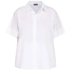 Hot Samoon By Gerry Weber Samoon Floral Beaded Shirt White