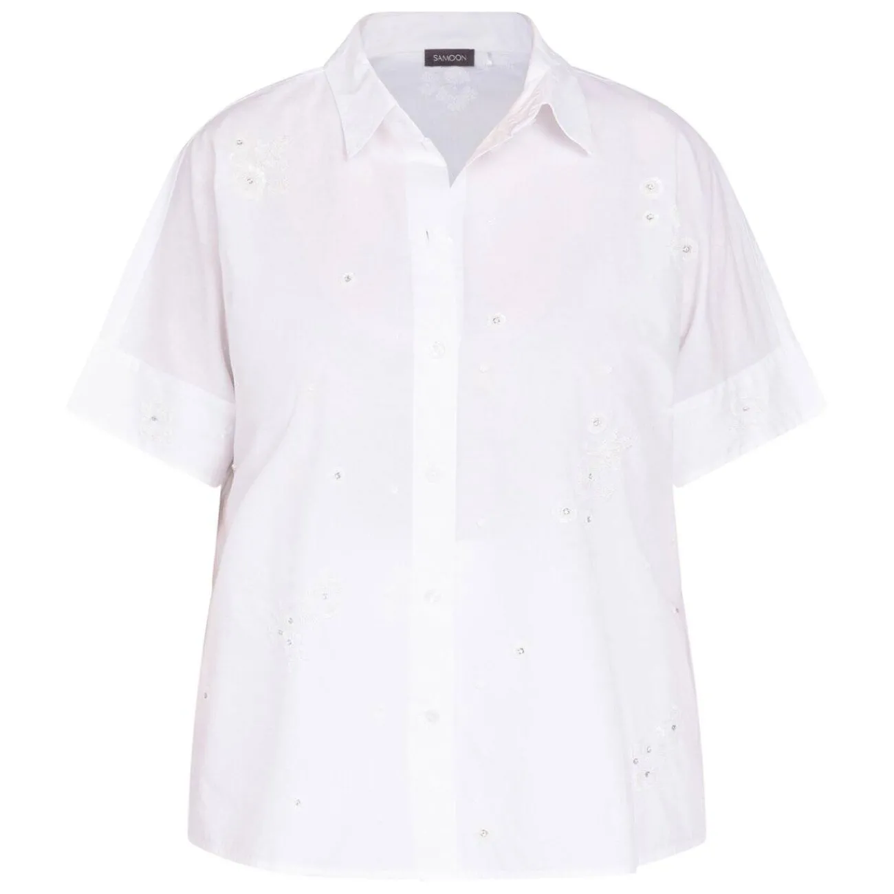 Hot Samoon By Gerry Weber Samoon Floral Beaded Shirt White