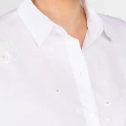 Hot Samoon By Gerry Weber Samoon Floral Beaded Shirt White
