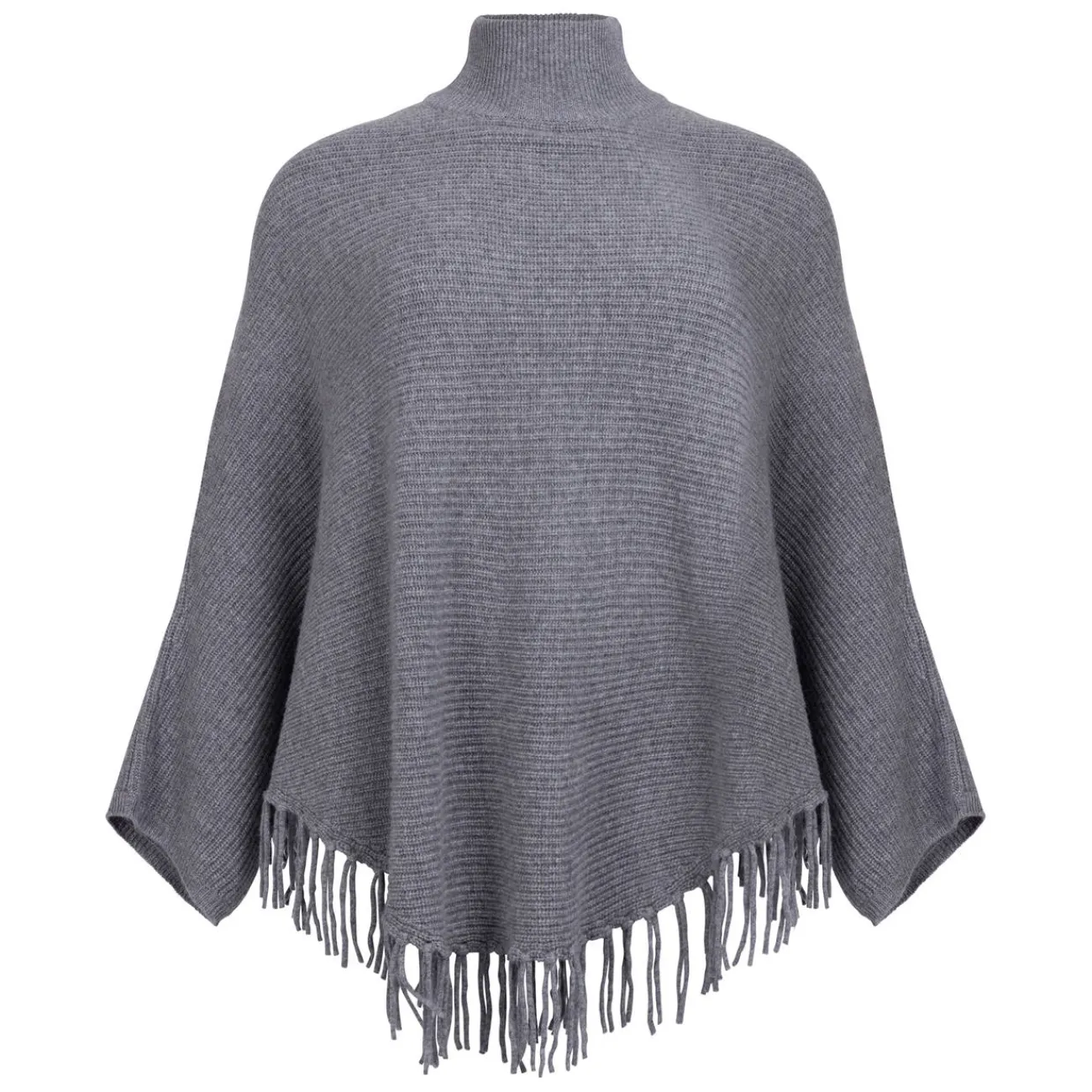 Fashion Sandra Portelli Cashmere Knitted Poncho With Sleeves Dark Grey