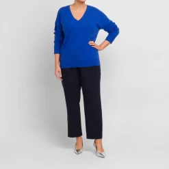 Outlet Sandra Portelli V-Neck Cashmere Knitted Tunic Cobalt Blue