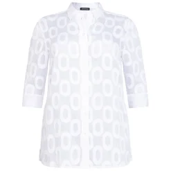 Fashion BIGGI M SeeYou by Sheer Patterned Tunic White