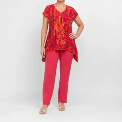 Hot Tia Animal Print Tunic Coral
