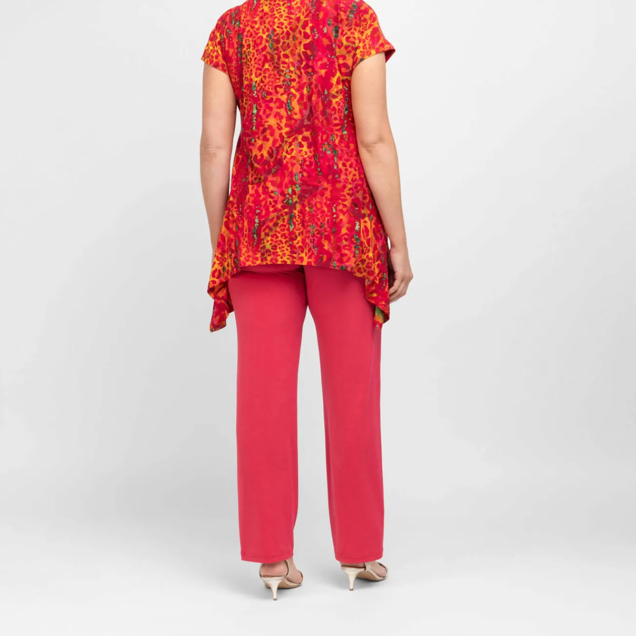 Hot Tia Animal Print Tunic Coral