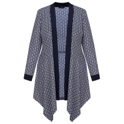 Outlet Tia Chain Print Long Jacket Navy