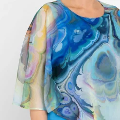 New Tia Marble Print Tunic Multi-Colour