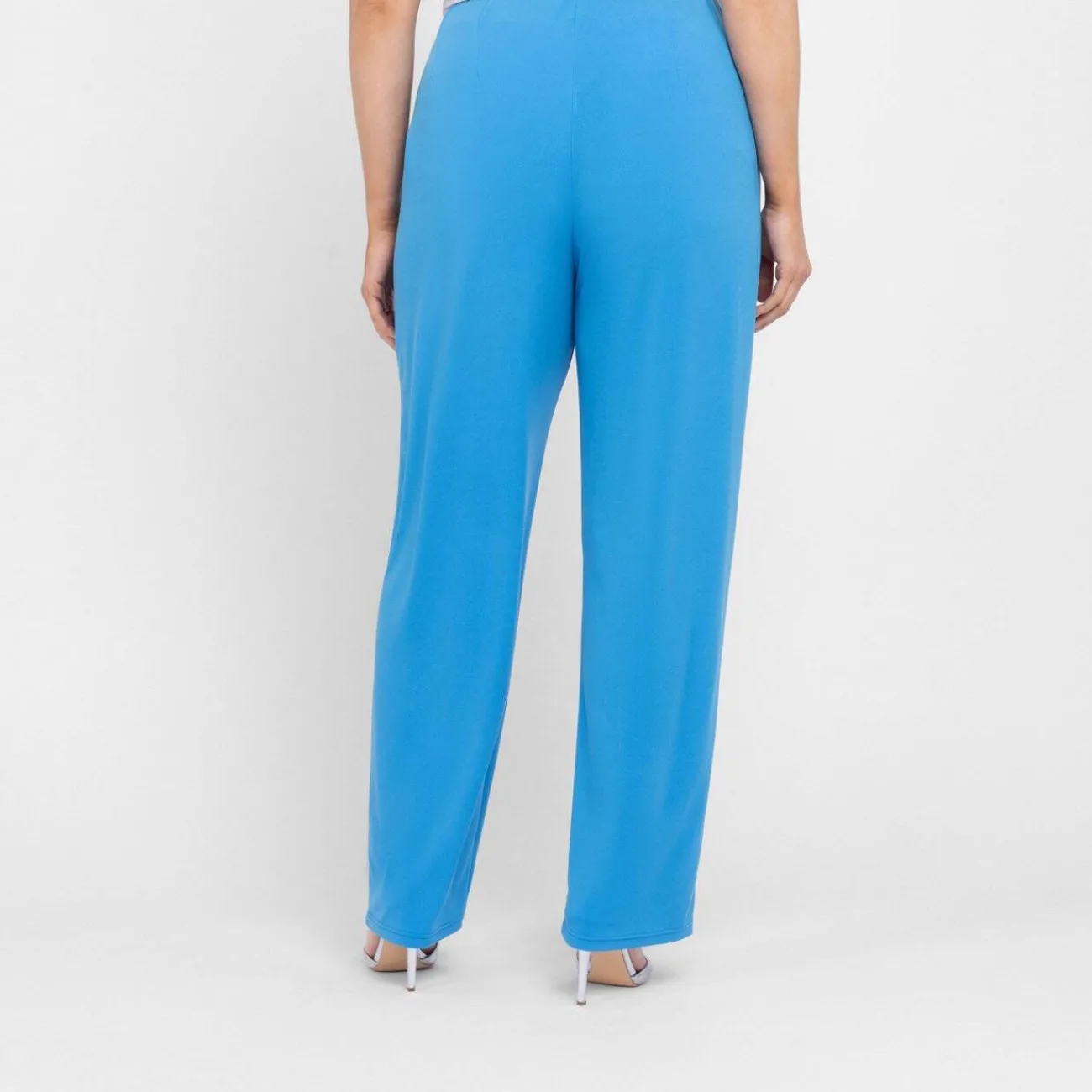 Discount Tia Pull On Satin Jersey Trousers Turquoise