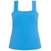 Discount Tia Square Neck Satin Jersey Vest Turquoise