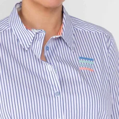New Spanish Shirt Company Tinta & Bariloche Stripe Shirt With Cocktail Print Back