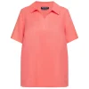 Fashion Verpass Linen Tunic Coral