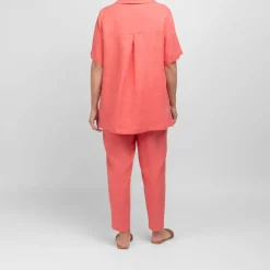 Fashion Verpass Linen Tunic Coral