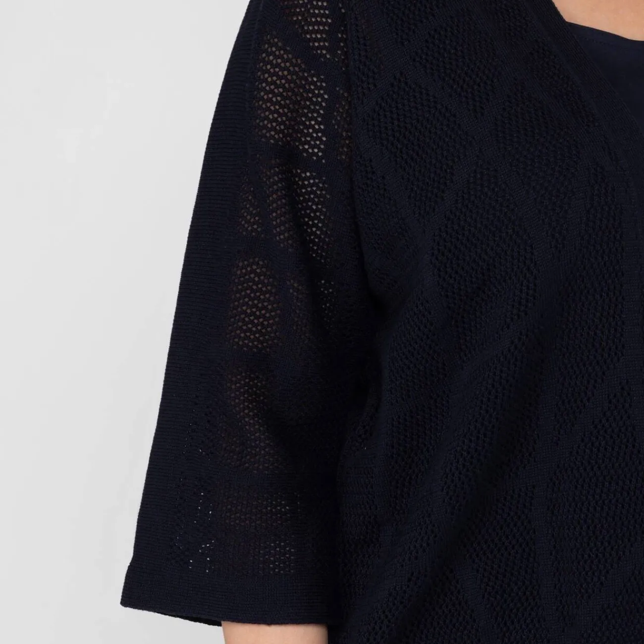 New Verpass Mesh Effect Cardigan Navy