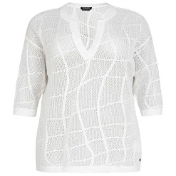 Clearance Verpass Mesh Effect Sweater White