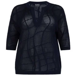 Outlet Verpass Mesh Effect Sweater Navy