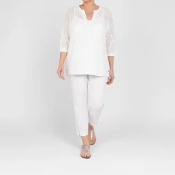 Clearance Verpass Mesh Effect Sweater White