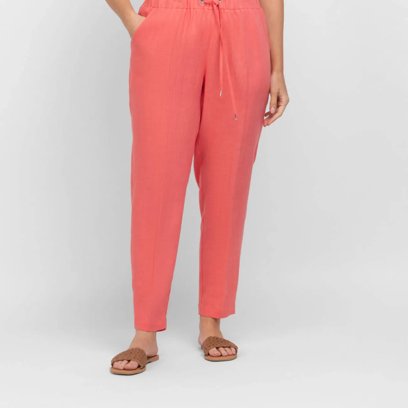 Best Verpass Pull-On Linen Trouser Coral