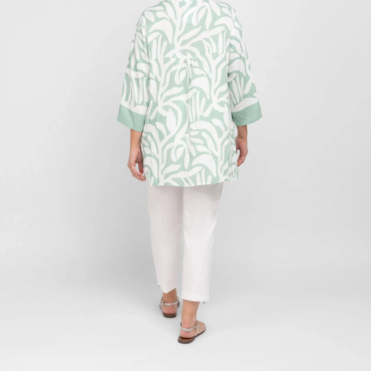 Clearance Verpass Tunic Leaf Print Green