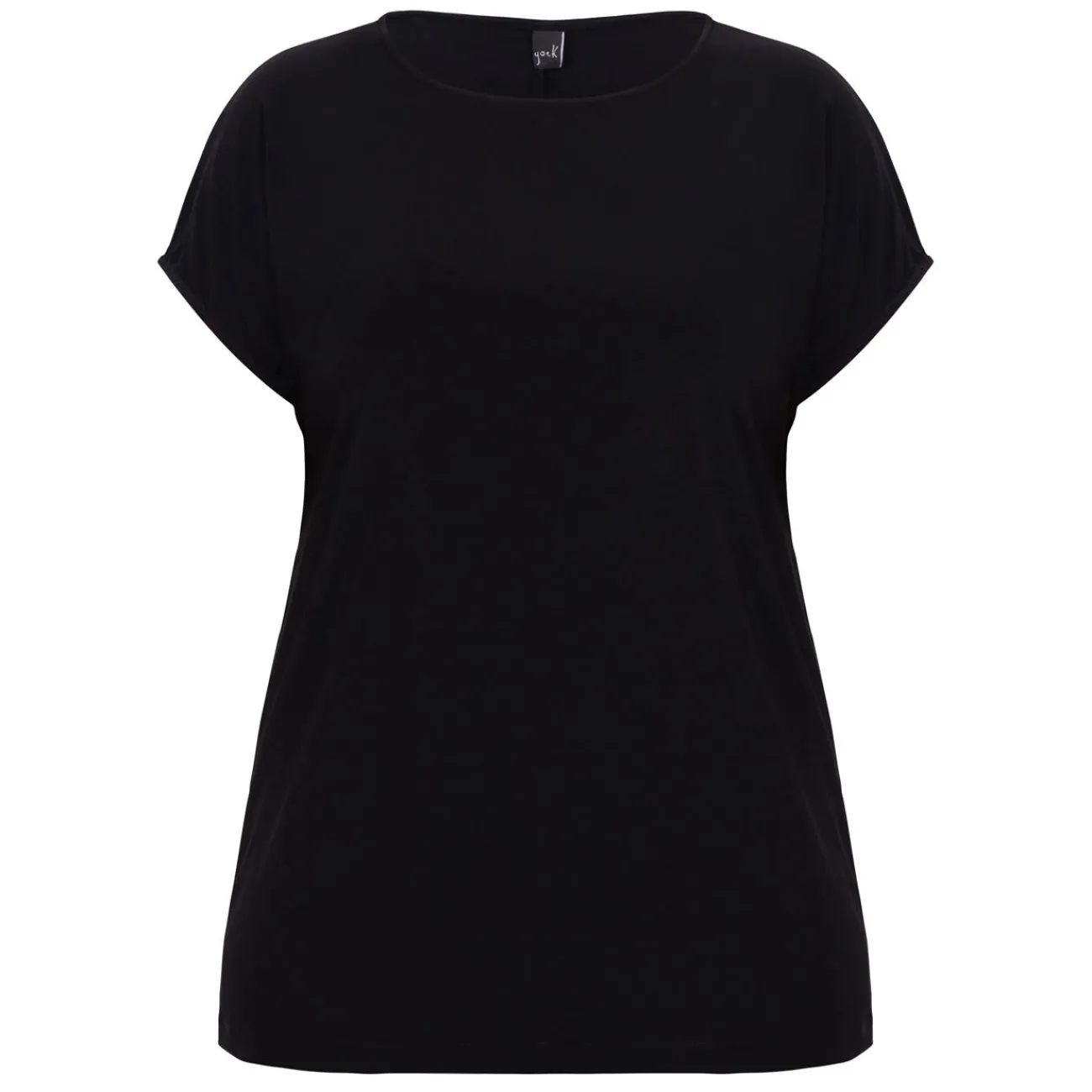 New Yoek Jersey Cap-Sleeve Top Black