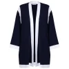 Best Yoek Jersey Cardigan Navy White Tipping